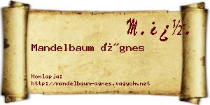 Mandelbaum Ágnes névjegykártya