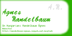 agnes mandelbaum business card